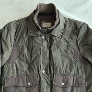 Guess Dark Pine Brown Hunting Style Jacket